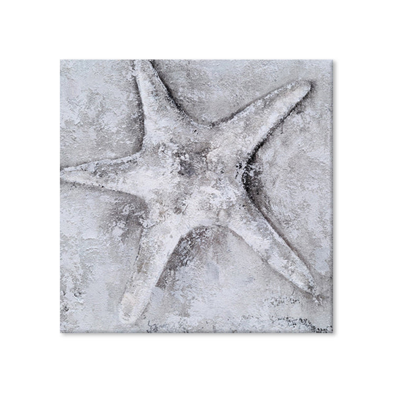 White Starfish - Embellished Mixed Media Art - EA273
