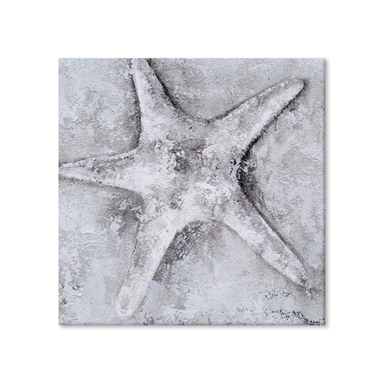 White Starfish - Embellished Mixed Media Art - EA273