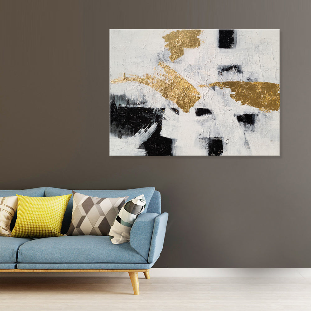Golden Imposition - Large Scale 150x230cm Embellished Canvas Art - EA289