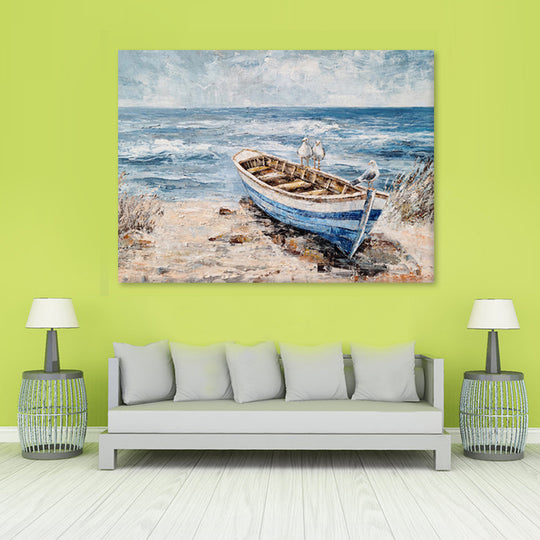 Boat by the Sea - Embellished Mixed Media Art - EA340 - Asst Sizes