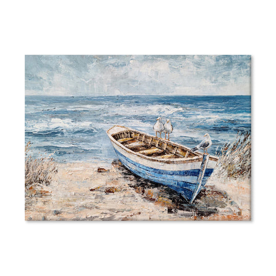 Boat by the Sea - Embellished Mixed Media Art - EA340 - Asst Sizes