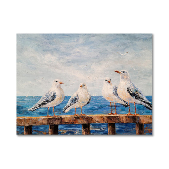Seagulls - Embellished Mixed Media Art - EA343 - 80x120