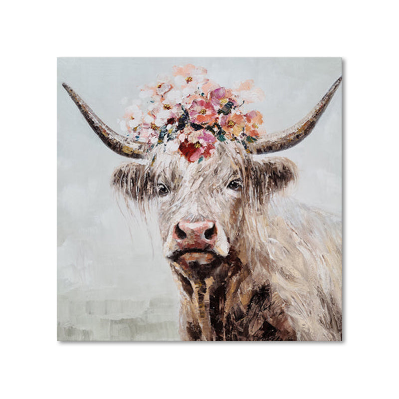 Cow Bouquet - Embellished Mixed Media Art - EA345 - 60x60