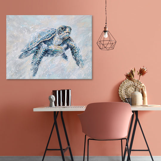 The Turtle - Embellished Mixed Media Art - EA356 - 75x100cm