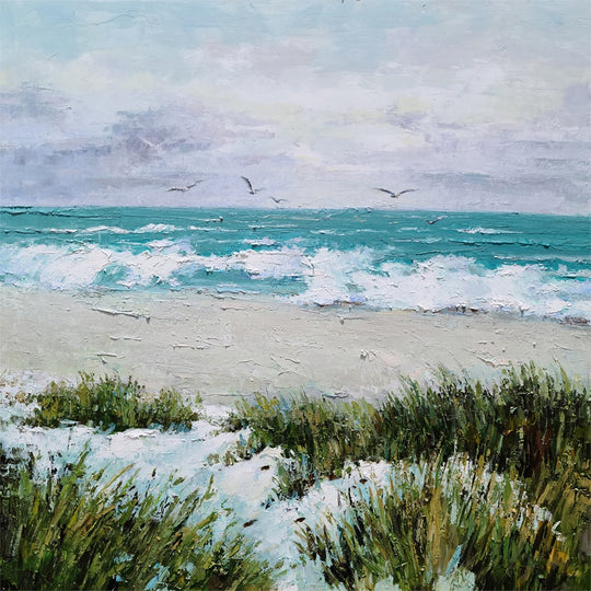 Beach Scene - Embellished Art - EA383 - 90x90cm