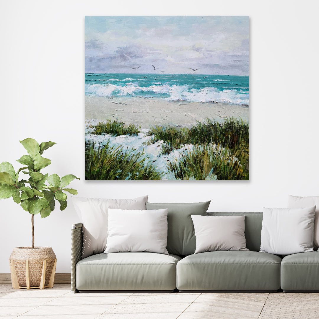 Beach Scene - Embellished Art - EA383 - 90x90cm