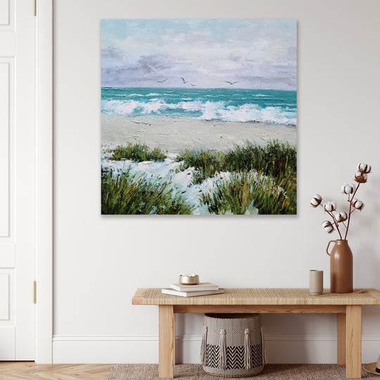 Beach Scene - Embellished Art - EA383 - 90x90cm