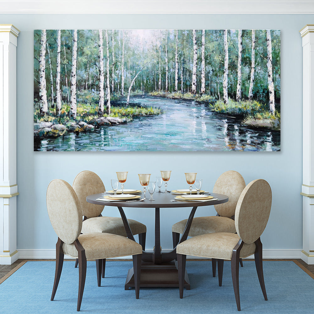 Forest River Glow - Embellished Art - EA446 - 60X120cm - Priceless ART:  Australia's Largest Range of Affordable ART
