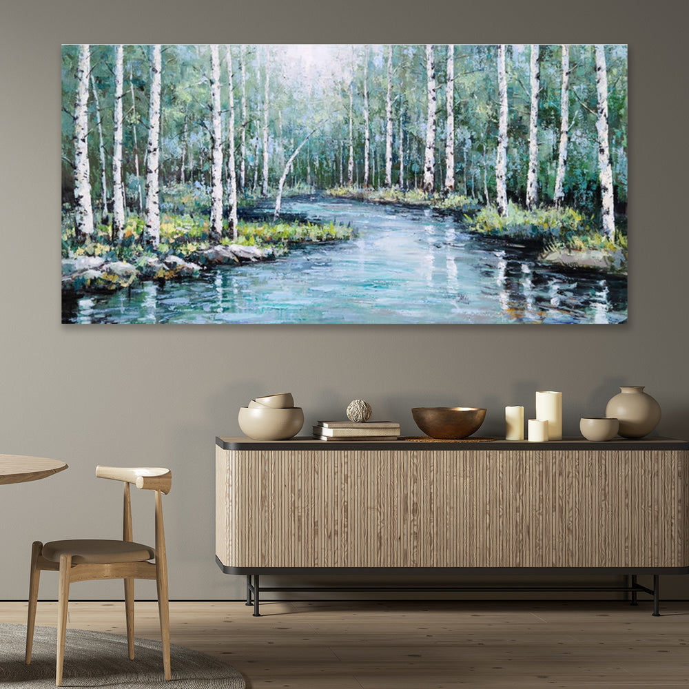 Forest River Glow - Embellished Art - EA446 - 60X120cm