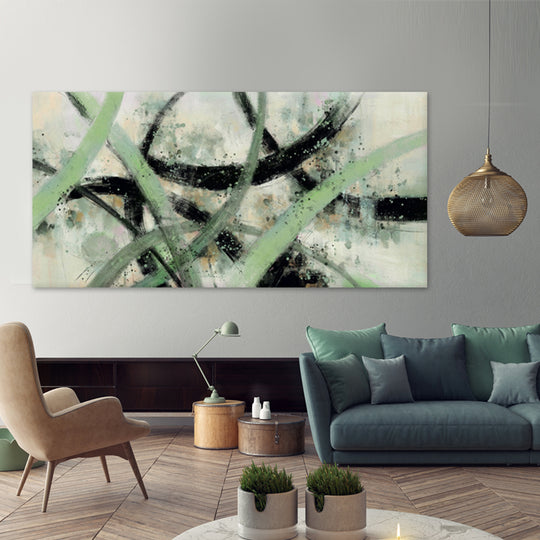 Verdant Motion - Embellished Canvas Art - EA447