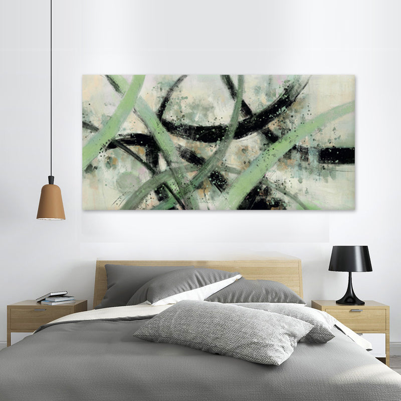 Verdant Motion - Embellished Canvas Art - EA447