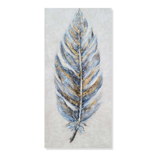 Golden Feather Elegance - Embellished Art - EA448 - 40x80cm