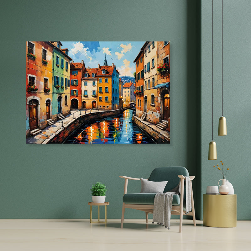 Canal Reflections - Embellished Art - EA452 - 50x70cm