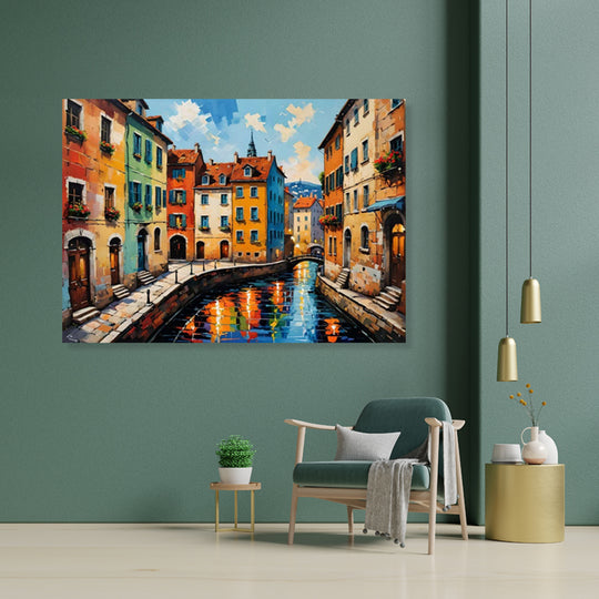 Canal Reflections - Embellished Art - EA452 - 50x70cm