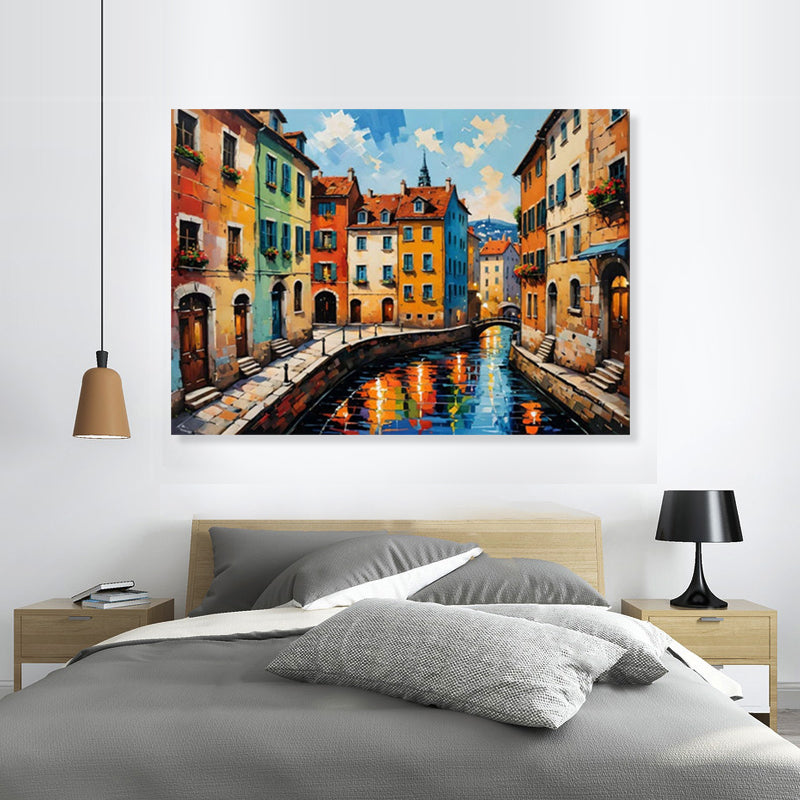 Canal Reflections - Embellished Art - EA452 - 50x70cm