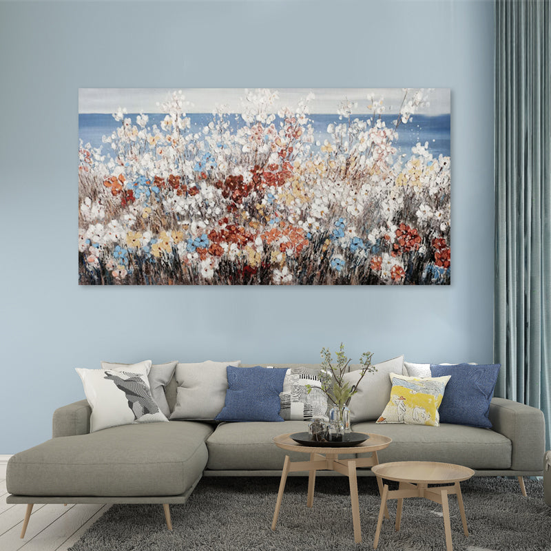 Coastal Wildflower Meadow - Embellished Canvas Art - 80x150cm - EA456