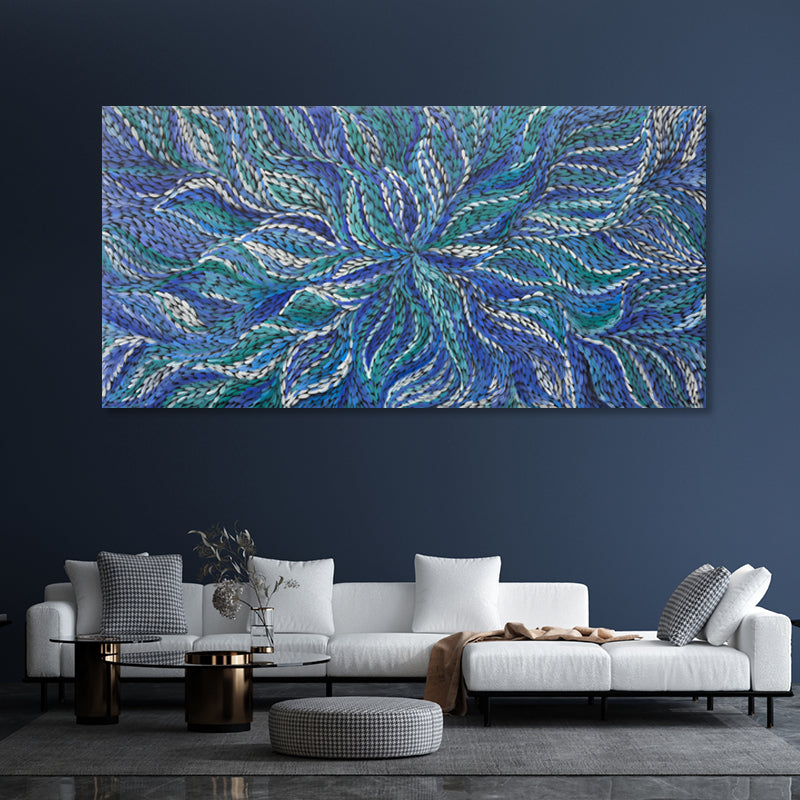 Ocean Currents - Embellished Canvas Art - 100x200cm - EBA108