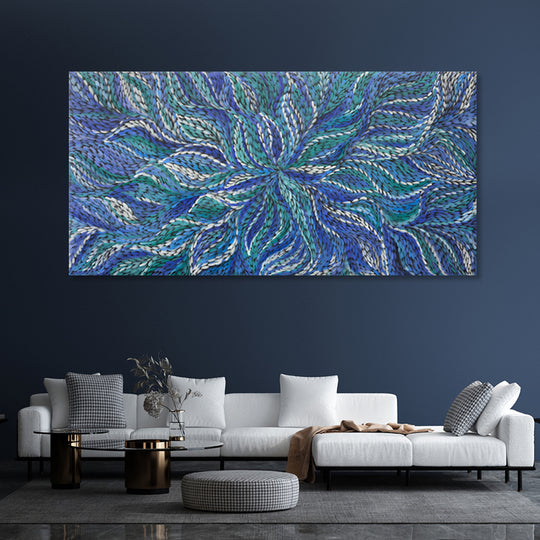 Ocean Currents - Embellished Canvas Art - 100x200cm - EBA108