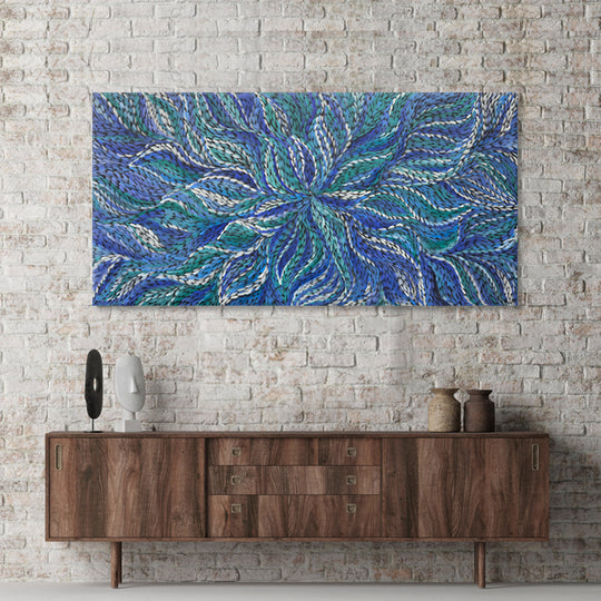Ocean Currents - Embellished Canvas Art - 100x200cm - EBA108