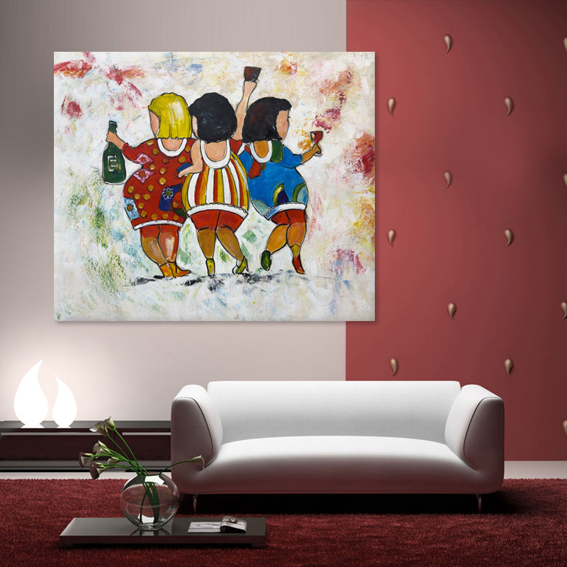 Celebration with Friends - Embellished Canvas Art - 100x120cm - EBA109