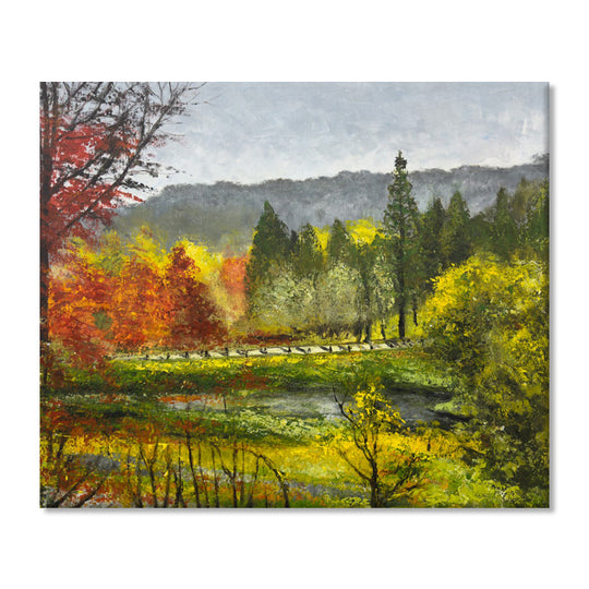Autumn Park Reflections - Embellished Canvas Art - 100x120cm - EBA111