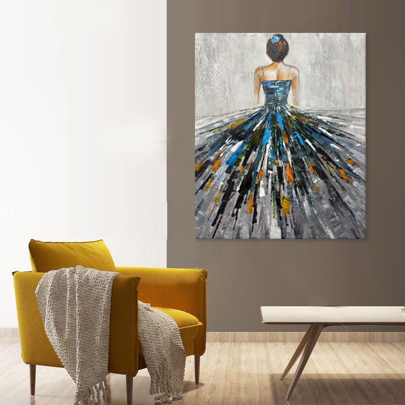 Elegance in Blue - Embellished Canvas Art Print - 100x120cm - EBA114