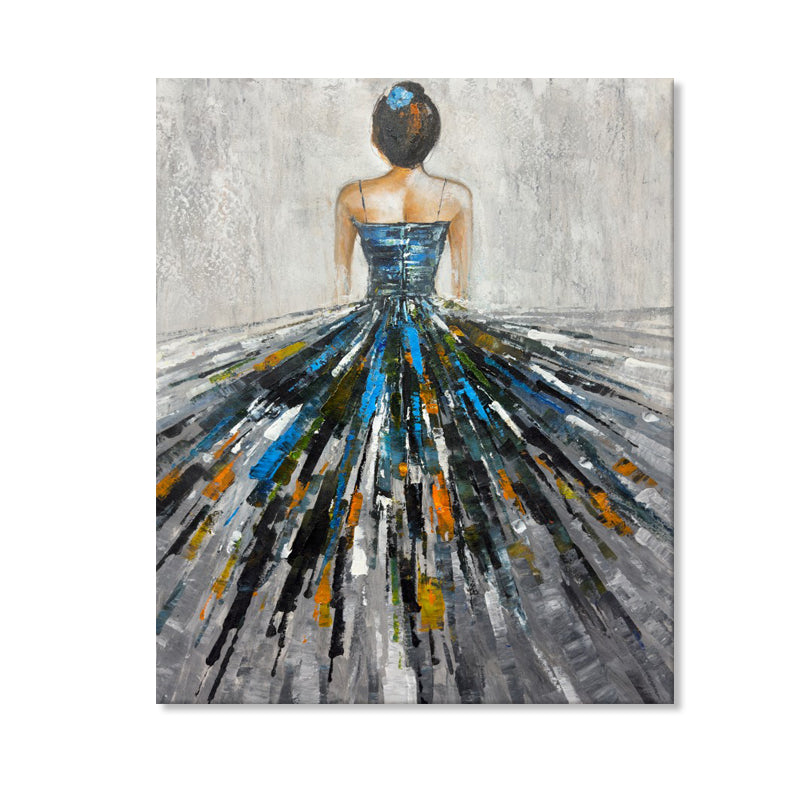 Elegance in Blue - Embellished Canvas Art Print - 100x120cm - EBA114