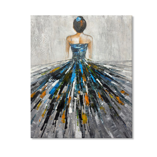 Elegance in Blue - Embellished Canvas Art Print - 100x120cm - EBA114