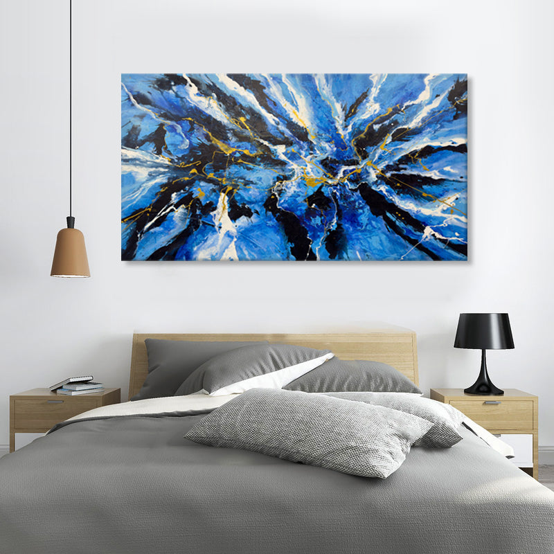 Blue Energy Abstract - Embellished Canvas Art Print - 100x200cm - EBA119