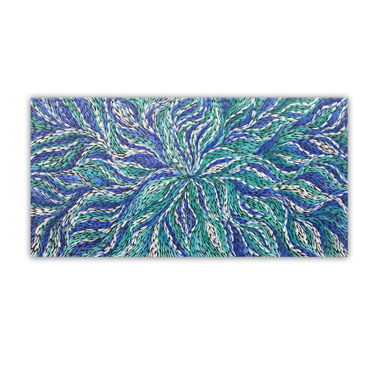 Ocean Currents - Embellished Contemporary Abstract Artwork 100x200cm - EBA128
