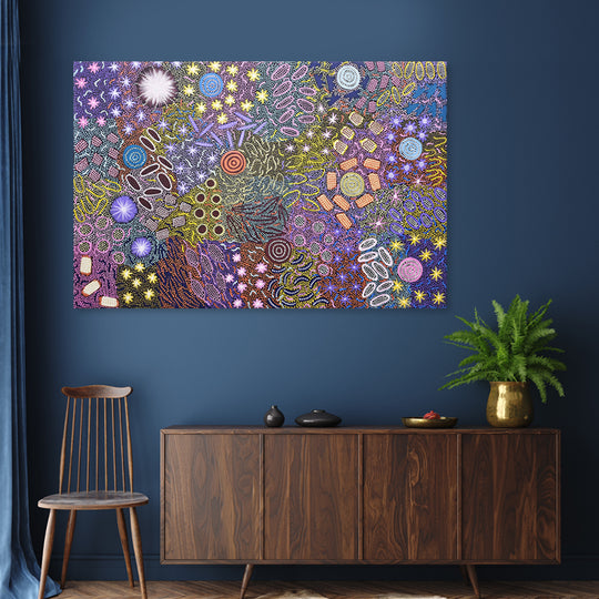 Celestial Dreaming - Embellished Contemporary Dot Painting Artwork 100x150cm - EBA129