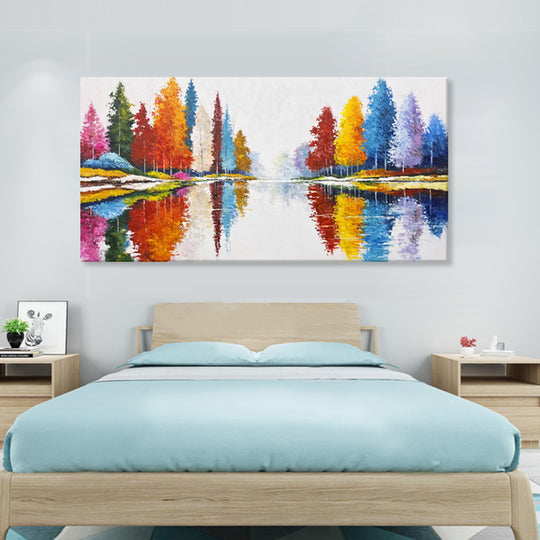 Colour Reflections - Embellished Contemporary Landscape Artwork 100x200cm - EBA140