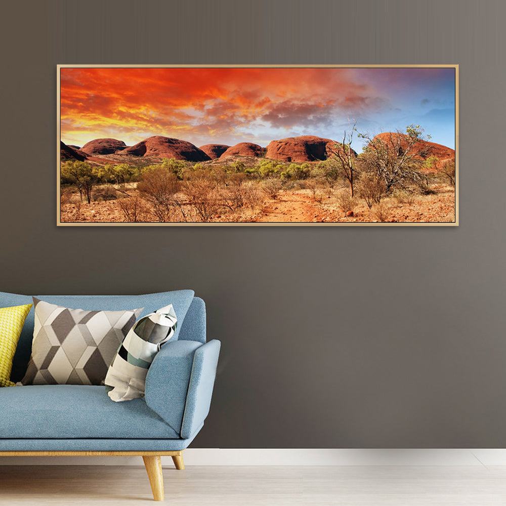 Uluru - The Olgas - Shadow Framed Art - JP111 - 80x200cm