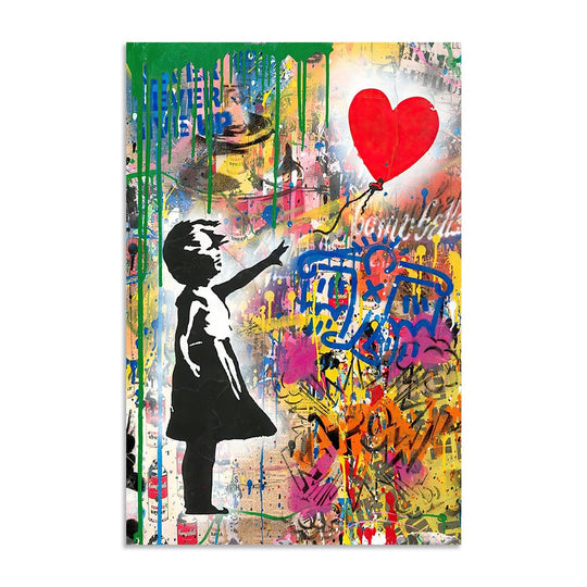 Girl with Red Balloon - Ready to Hang Canvas Print - JP387 - 80x120cm
