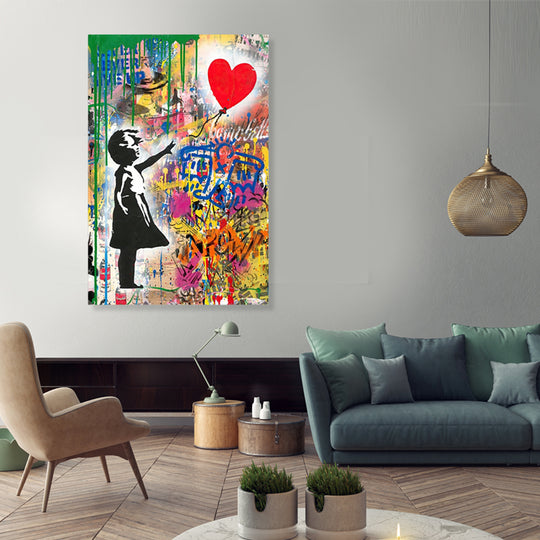 Girl with Red Balloon - Ready to Hang Canvas Print - JP387 - 80x120cm