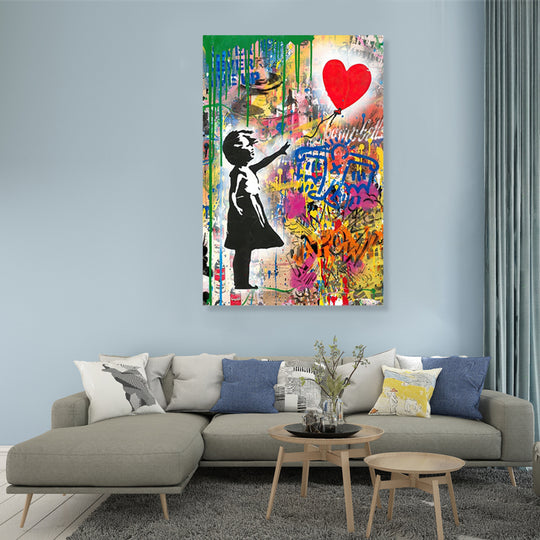 Girl with Red Balloon - Ready to Hang Canvas Print - JP387 - 80x120cm