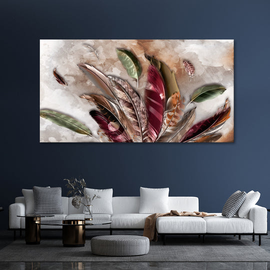 Bohemian Feathers Canvas Print - Assorted Sizes - JP776
