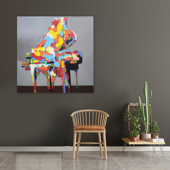 Hand Painted Art, Ready to hang, Size 90x90cm -Size 90x90cm,  MTO-274