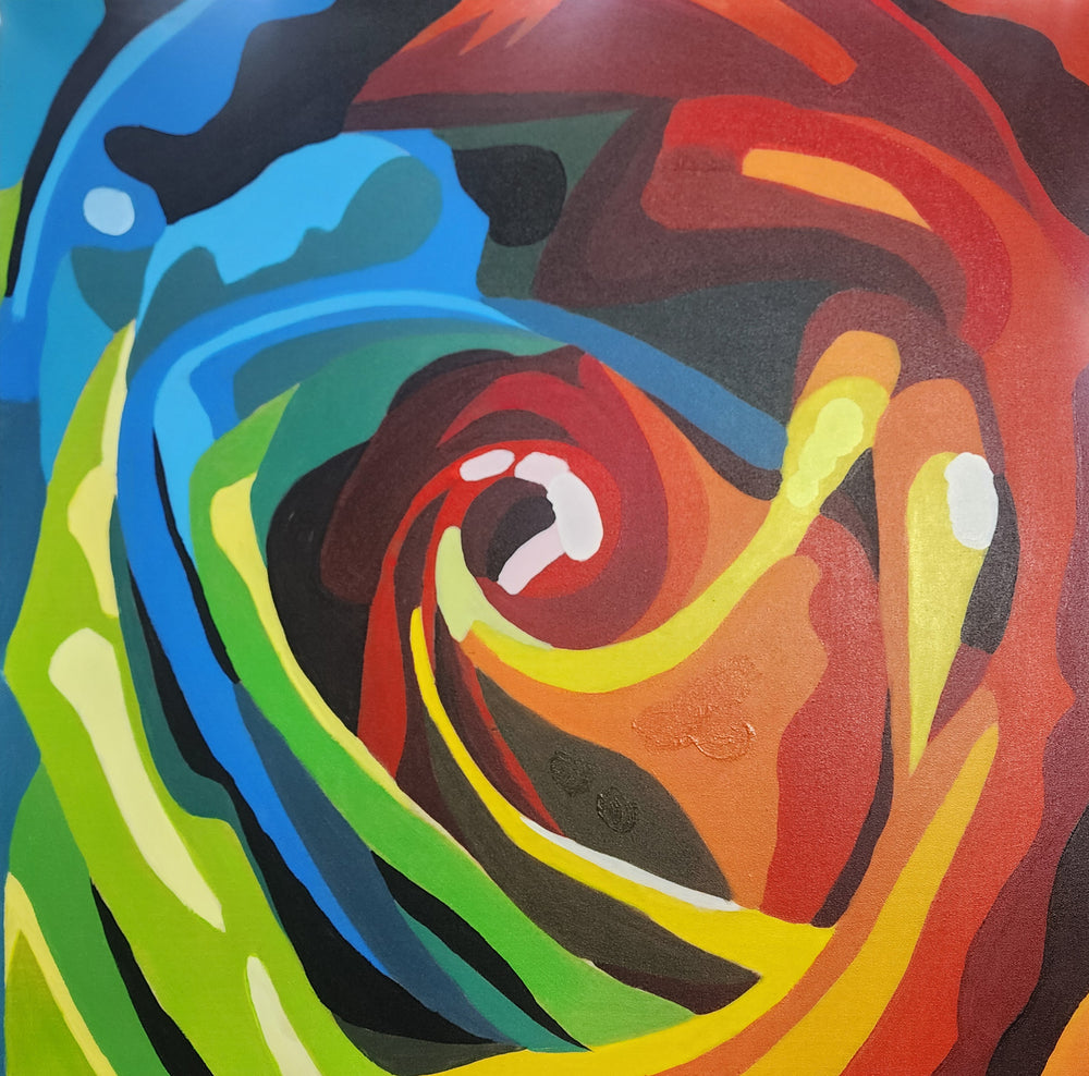Floral Vortex - Hand Painted Art - 90x90cm - MTO-289