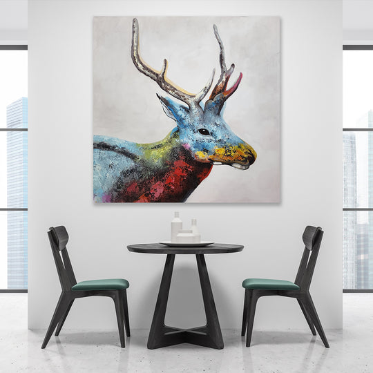 Spectrum Stag - Hand Painted Art Size 90x90cm