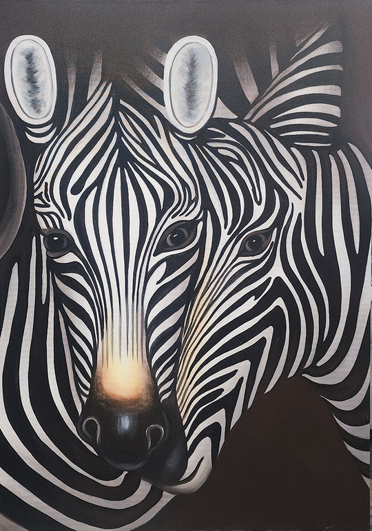 Zebra Harmony - Hand Painted Art - MTO-418