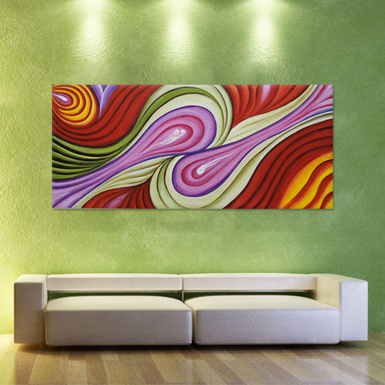Vivid Flow Harmony - Hand Painted Art - MTO-437, 75x175cm