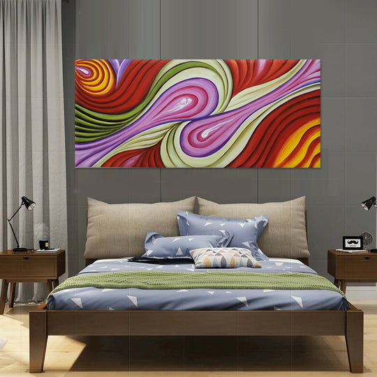 Vivid Flow Harmony - Hand Painted Art - MTO-437, 75x175cm