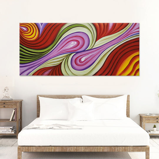 Vivid Flow Harmony - Hand Painted Art - MTO-439, 75x175cm