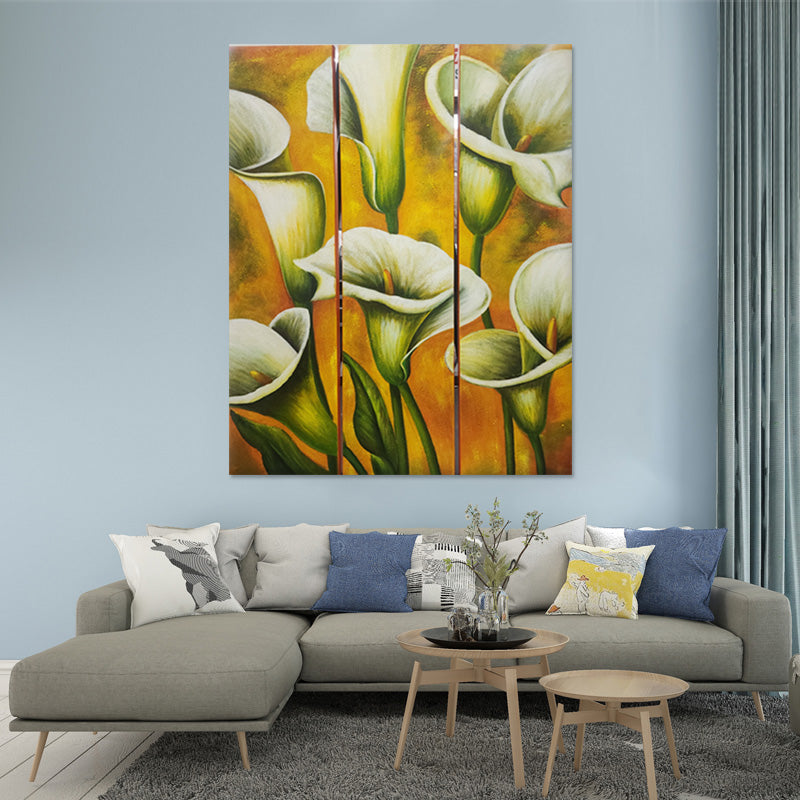 Golden Calla Harmony (3-Piece Set) - Hand Painted Art Set - MTO-452