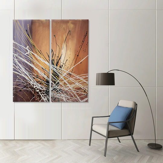 Bronze & Motion Diptych - Hand Painted Art Set - MTO-455