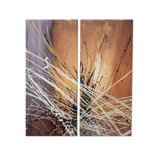Bronze & Motion Diptych - Hand Painted Art Set - MTO-455