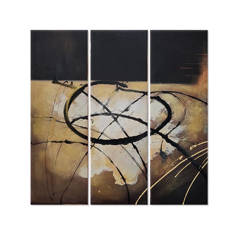 Orbiting Energy Trio - Hand Painted Art Set of 3 - MTO-458