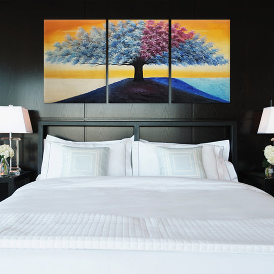 Seasons of Harmony Triptych - Hand Painted Art Set of 3 - MTO-461