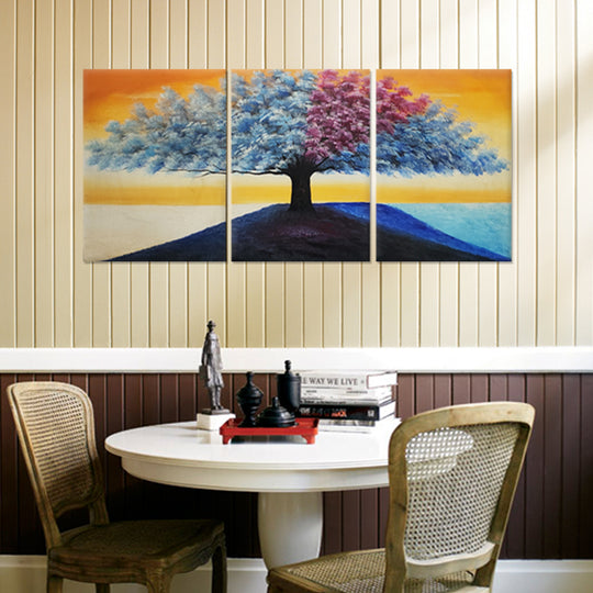 Seasons of Harmony Triptych - Hand Painted Art Set of 3 - MTO-461